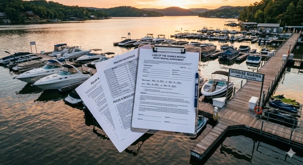 Boat rental agreement review at Lake of the Ozarks before signing to avoid hidden fees