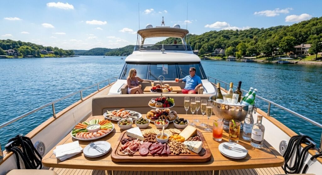 Bringing your own food on a private yacht charter at Lake of the Ozarks Missouri