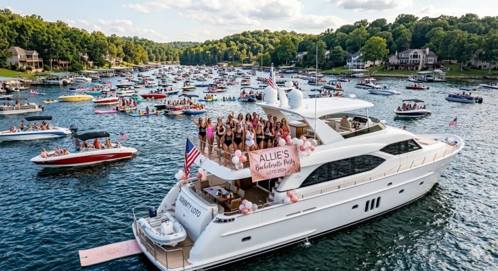 Four hour bachelorette party yacht charter at Lake of the Ozarks
