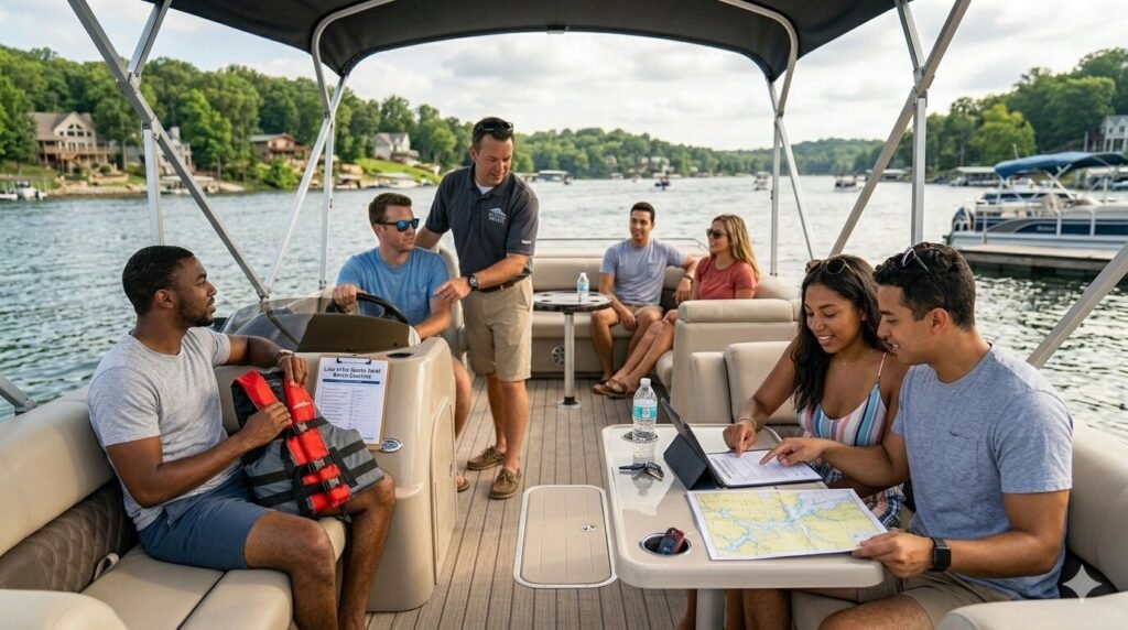 Group enjoying a private yacht rental experience at Lake of the Ozarks