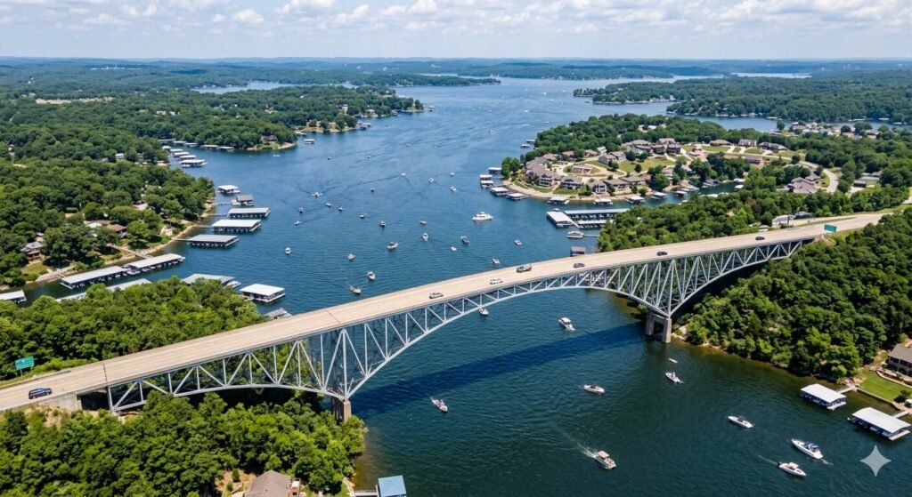 Hurricane Deck Bridge carrying Missouri Route 5 over the Osage Arm of Lake of the Ozarks