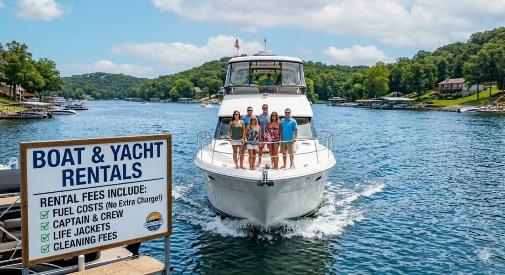 Luxury yacht rental on Lake of the Ozarks Missouri
