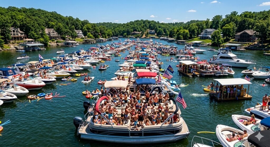Midday private yacht charter near Party Cove Lake of the Ozarks