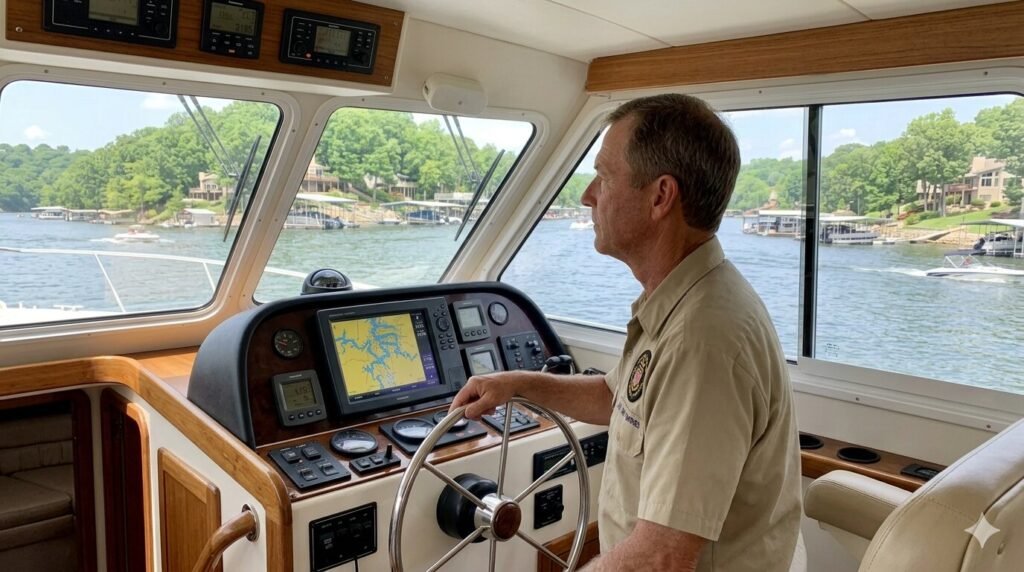 USCG-certified captain navigating the Gravois Arm at Lake of the Ozarks