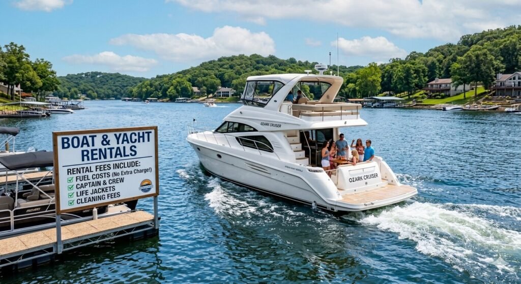 Yacht charter pricing breakdown at Lake Ozark
