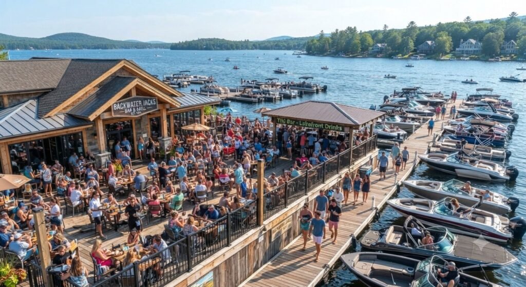 Backwater Jacks big boat slip bachelor party Lake Ozark
