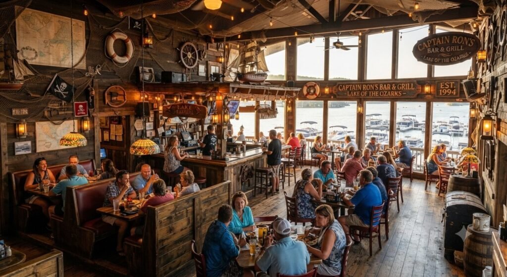 Captain Ron's pirate-themed restaurant interior at Lake Ozarks