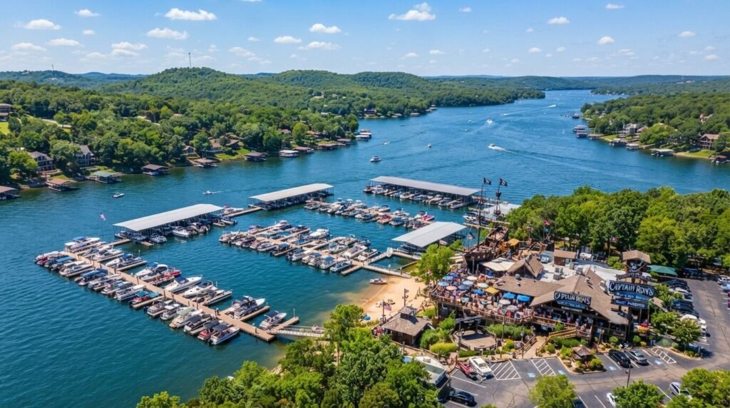 Captain Ron's waterfront dock and boat slips at Mile Marker 34.5
