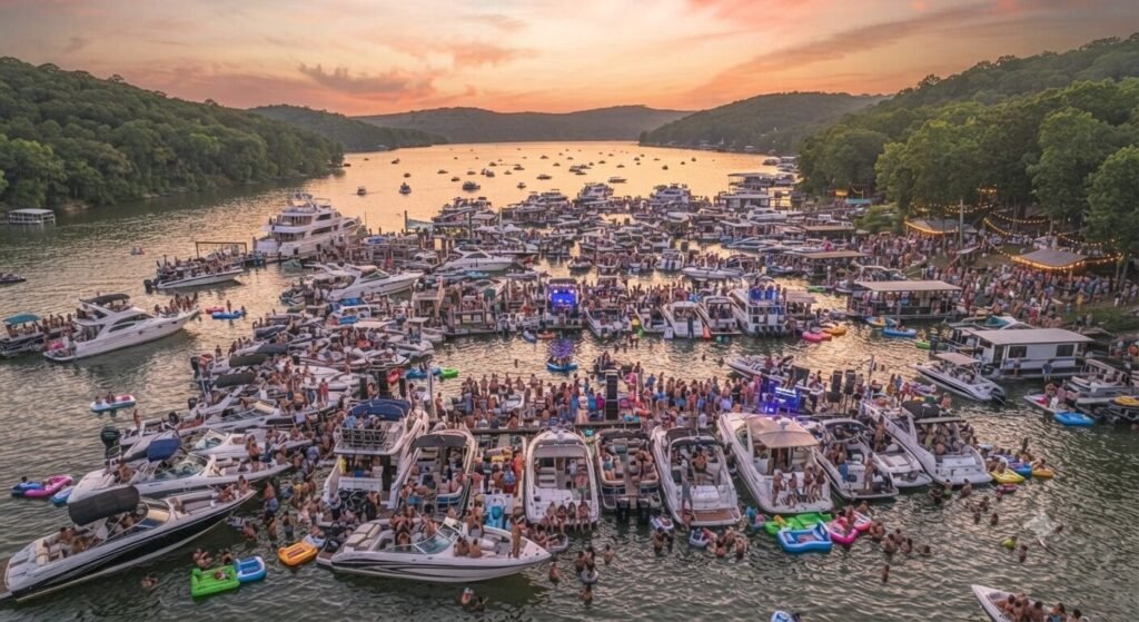 Party Cove live music boats gathered Lake Ozark