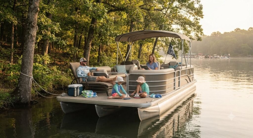 Quiet edge of Party Cove with family boatQuiet edge of Party Cove with family boat