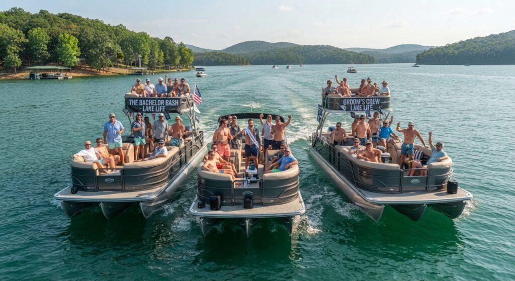 bachelor group multi boat fleet cruising Lake of the Ozarks