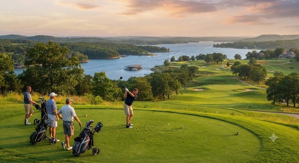 bachelor party golf round near Lake of the Ozarks marina