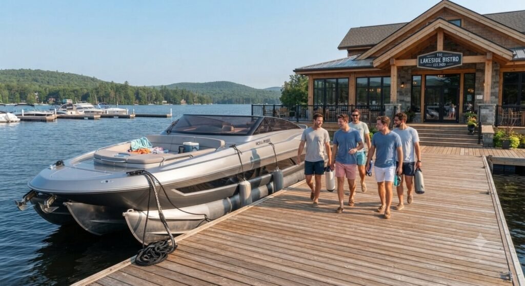 bachelor party restaurant boat slip Lake of the Ozarks