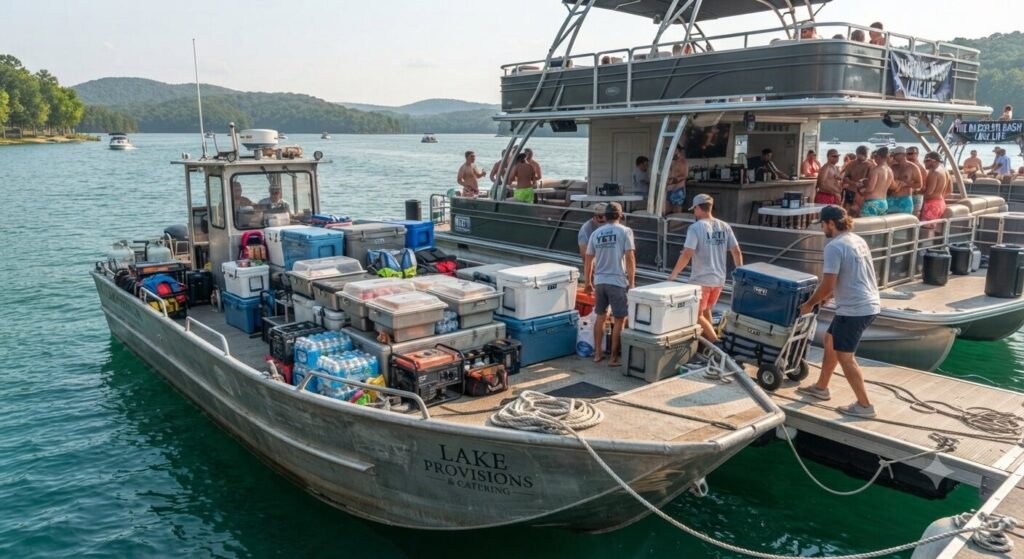 catering supply boat multi boat charter Lake Ozark