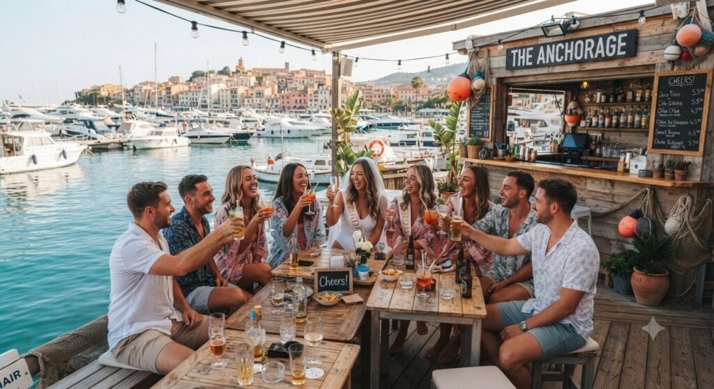 guys trip waterfront bar stop Lake Ozark