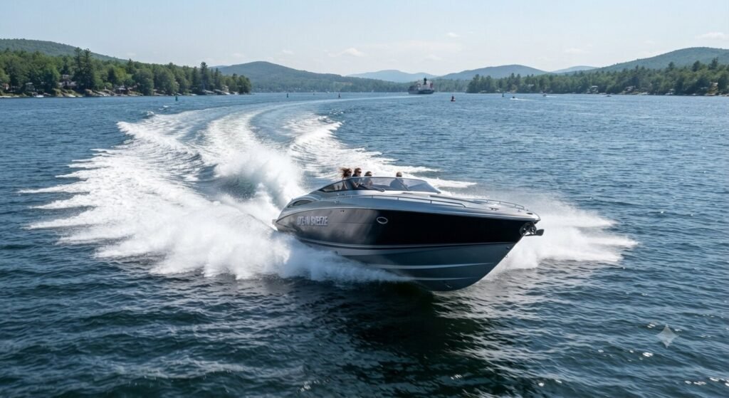 high horsepower sports yacht speed run Lake of the Ozarks