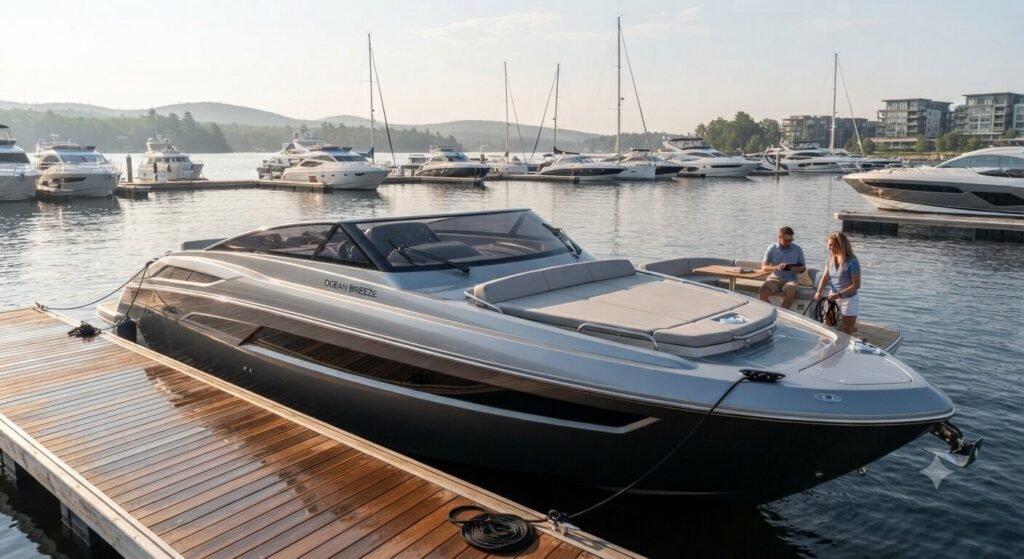 luxury sports yacht marina departure bachelor trip