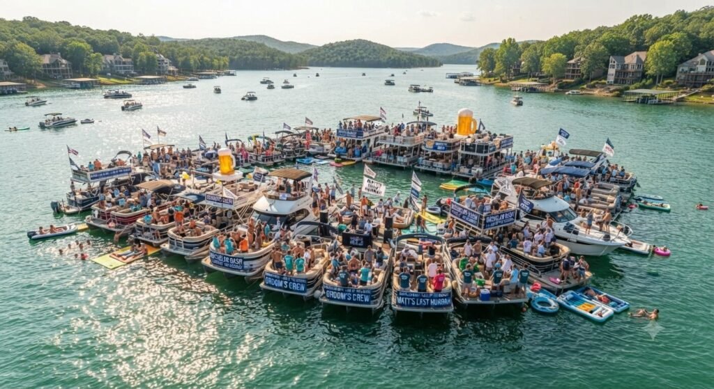 multi boat charter Party Cove bachelor group Lake of the Ozarks