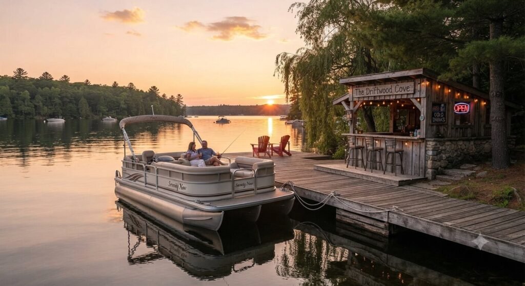 quiet cove sunset dock pontoon rental Lake of the Ozarks