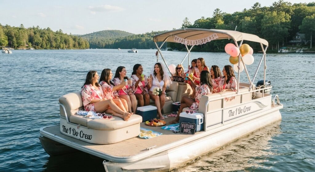 small pontoon bachelorette charter Lake of the Ozarks