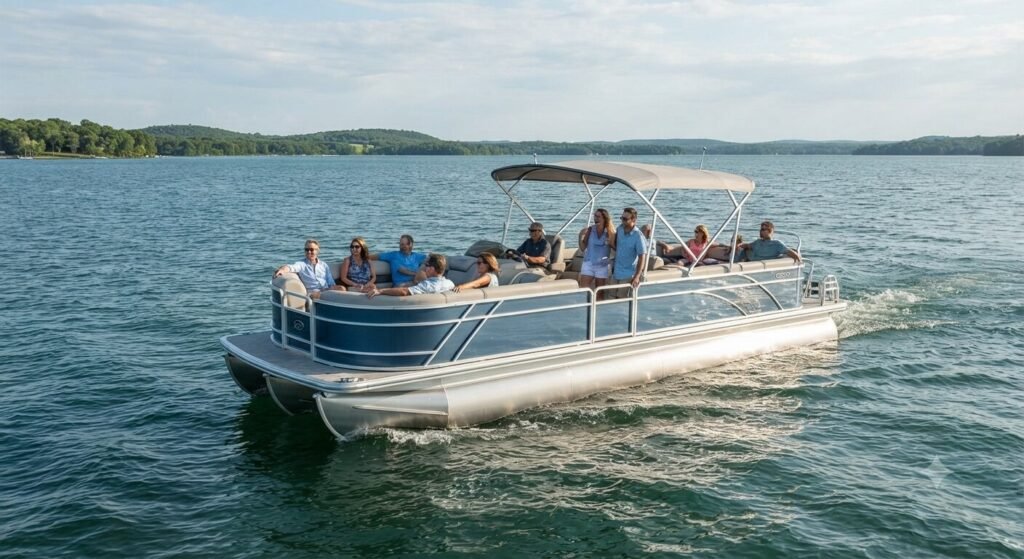 tritoon stability rough water bachelor party Lake Ozark
