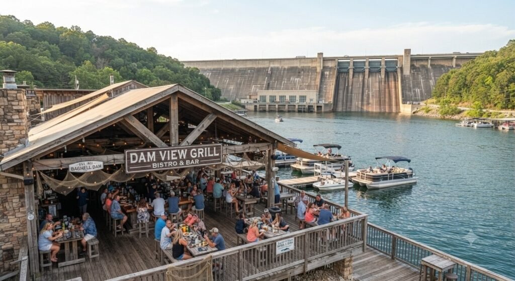 waterfront bar near Bagnell Dam bachelor party Lake Ozark