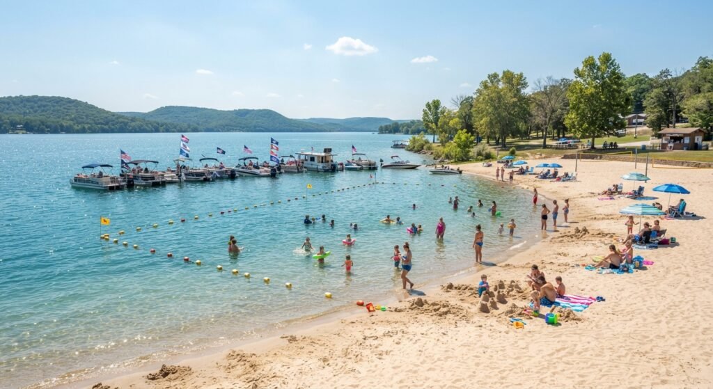 Grand Glaize Beach sandy swim area Lake Ozarks