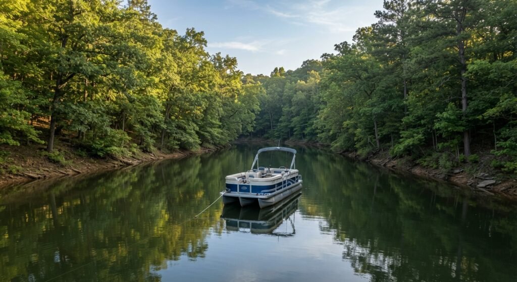 Quiet cove anchoring spot Lake of the Ozarks