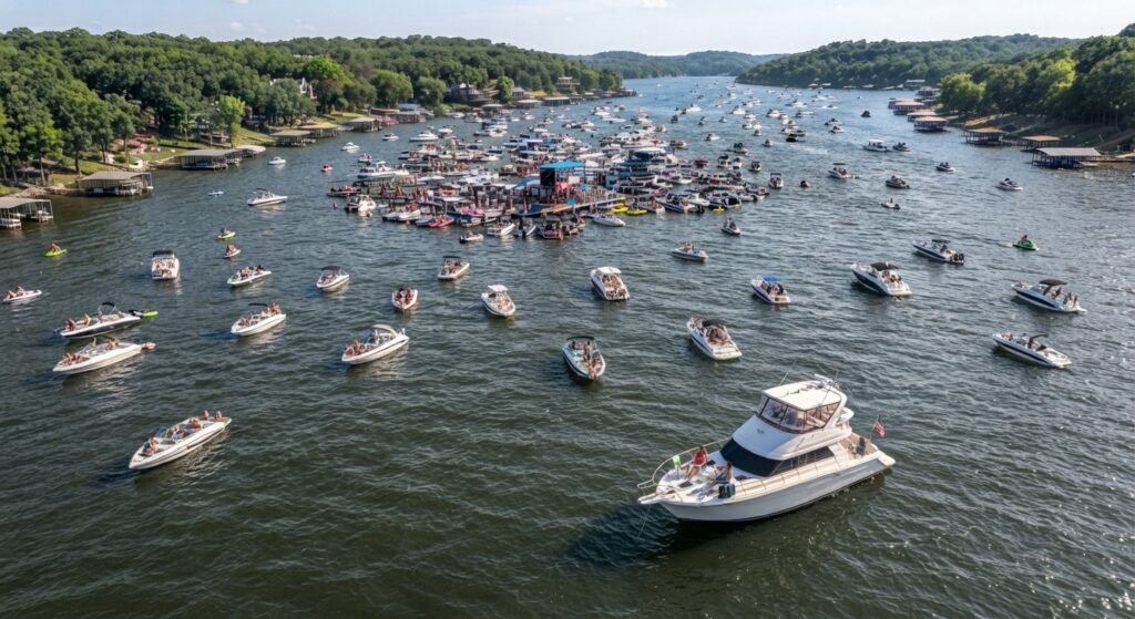 safe anchoring distance between boats near party cove raft up